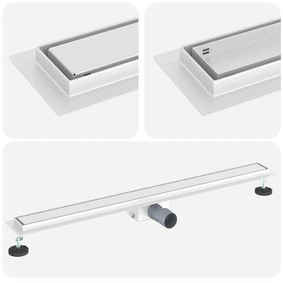 Vidaxx Scarico doccia 2 in 1 argento 90 cm acciaio inossidabile 304