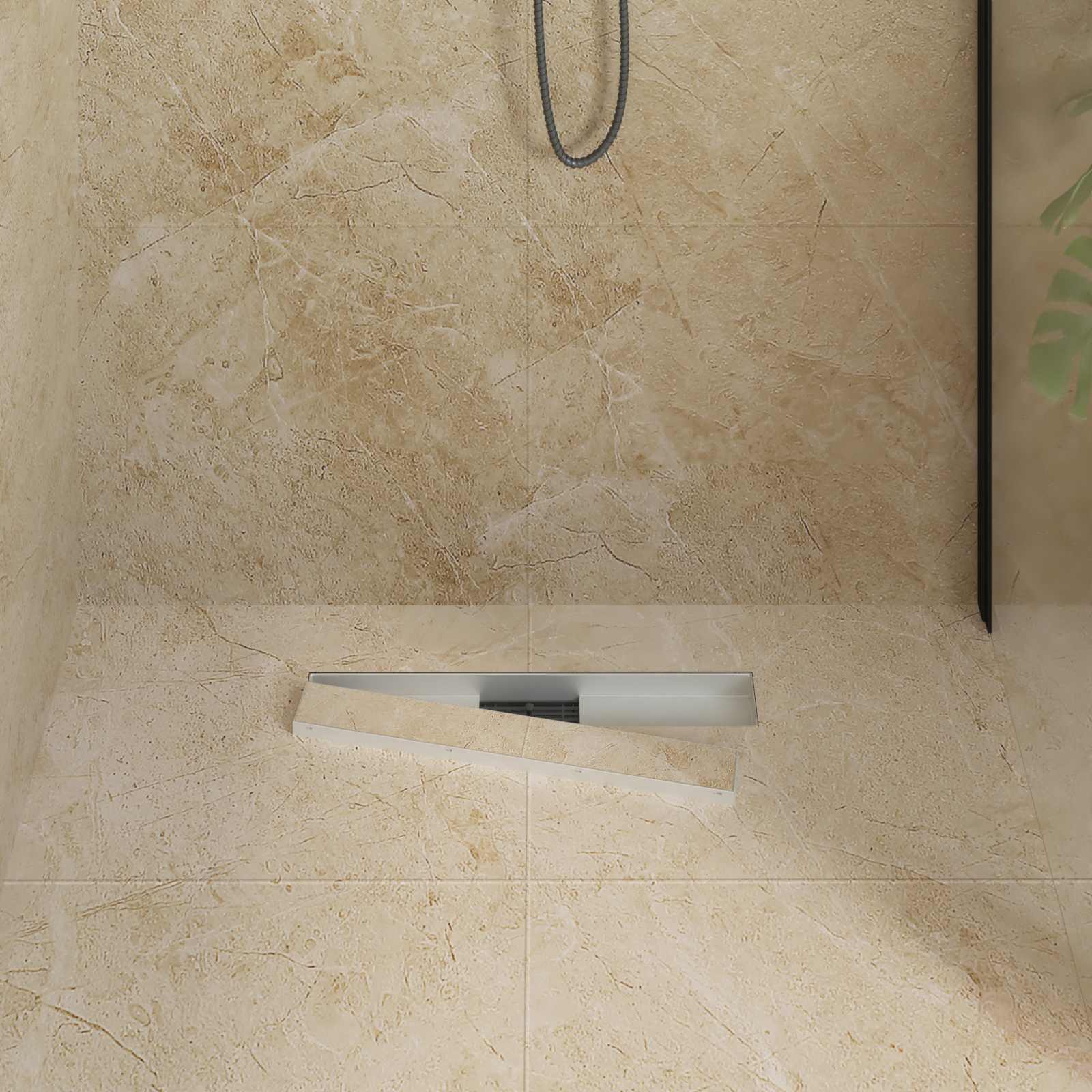 VidaXL Desagüe de ducha 2 en 1 plateado 60 cm acero inoxidable 304