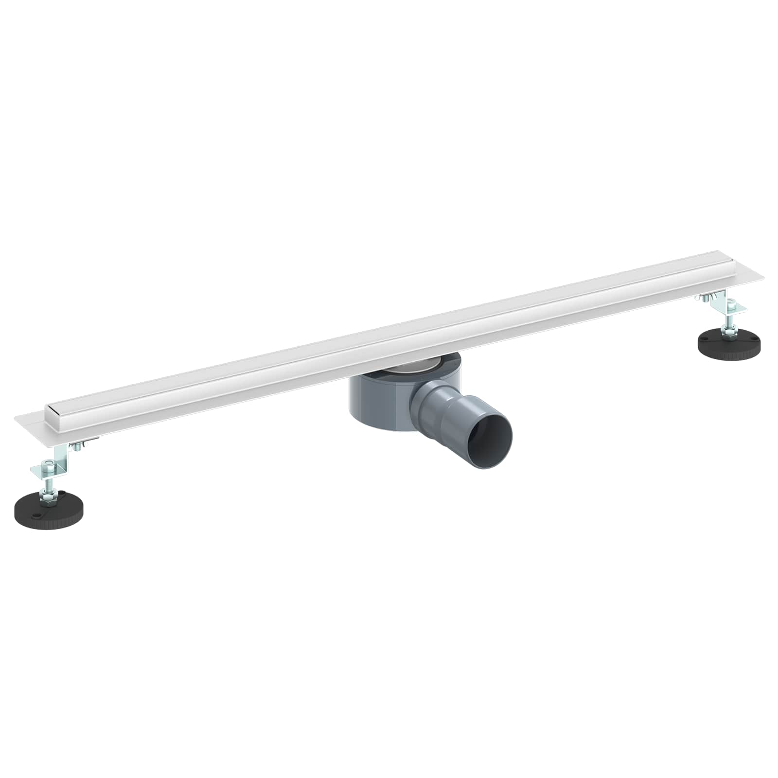 VidaXL Scarico doccia a 360° con modello slim argento 70 cm