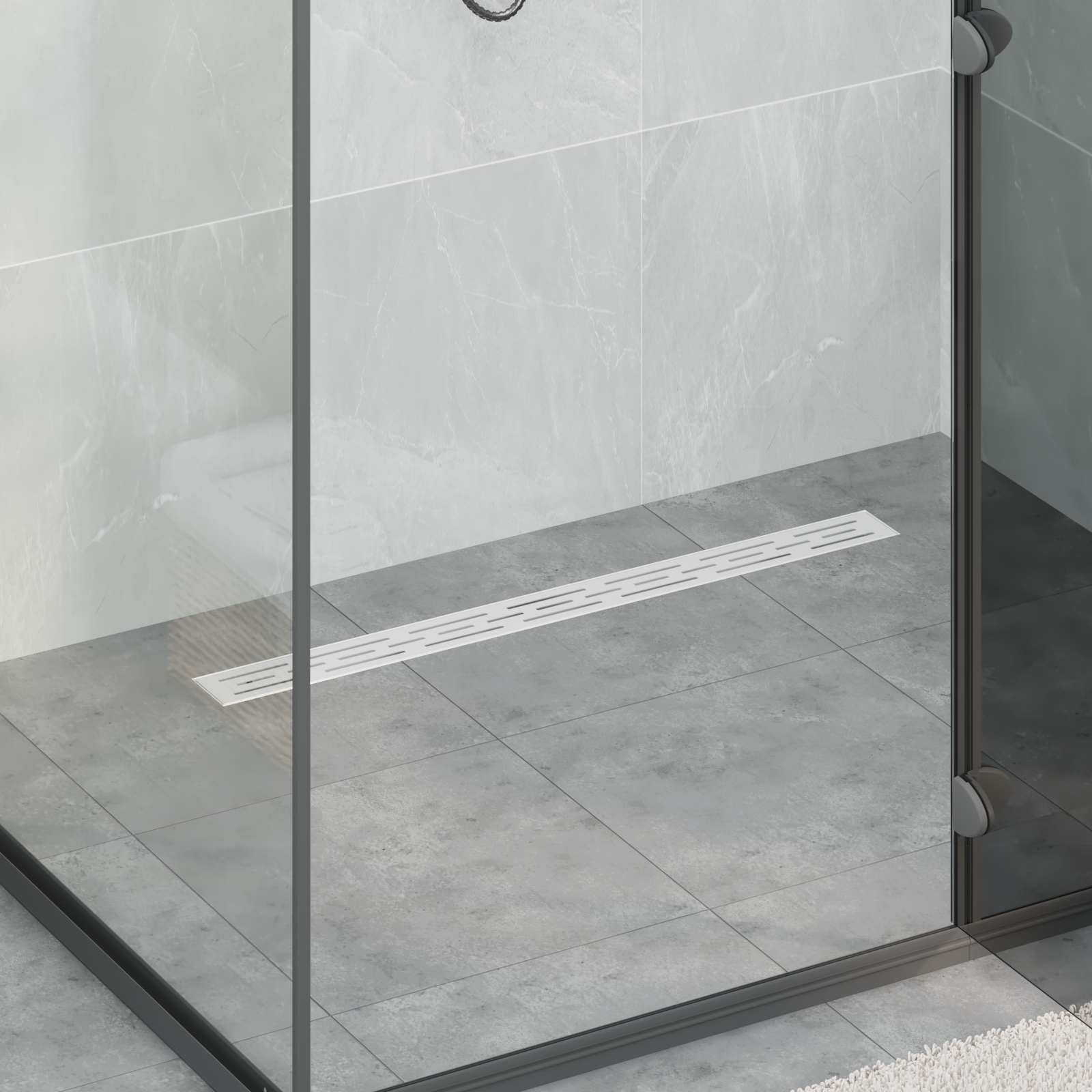 Vidaxx copertura in vetro per piletta doccia con sifone a 360° argento 80 cm