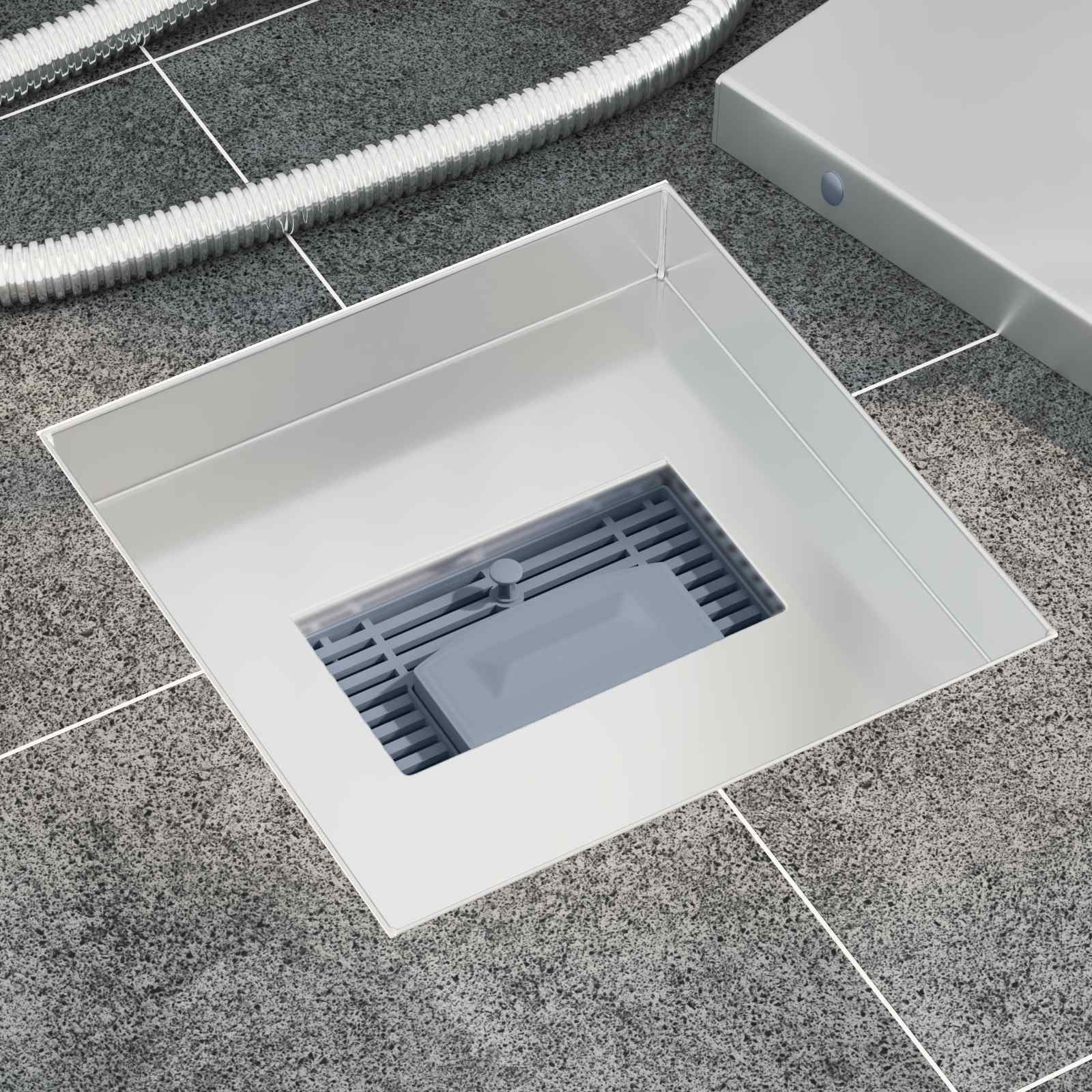 Vidaxx Scarico doccia 2 in 1 argento 20 x 20 cm acciaio inossidabile 304