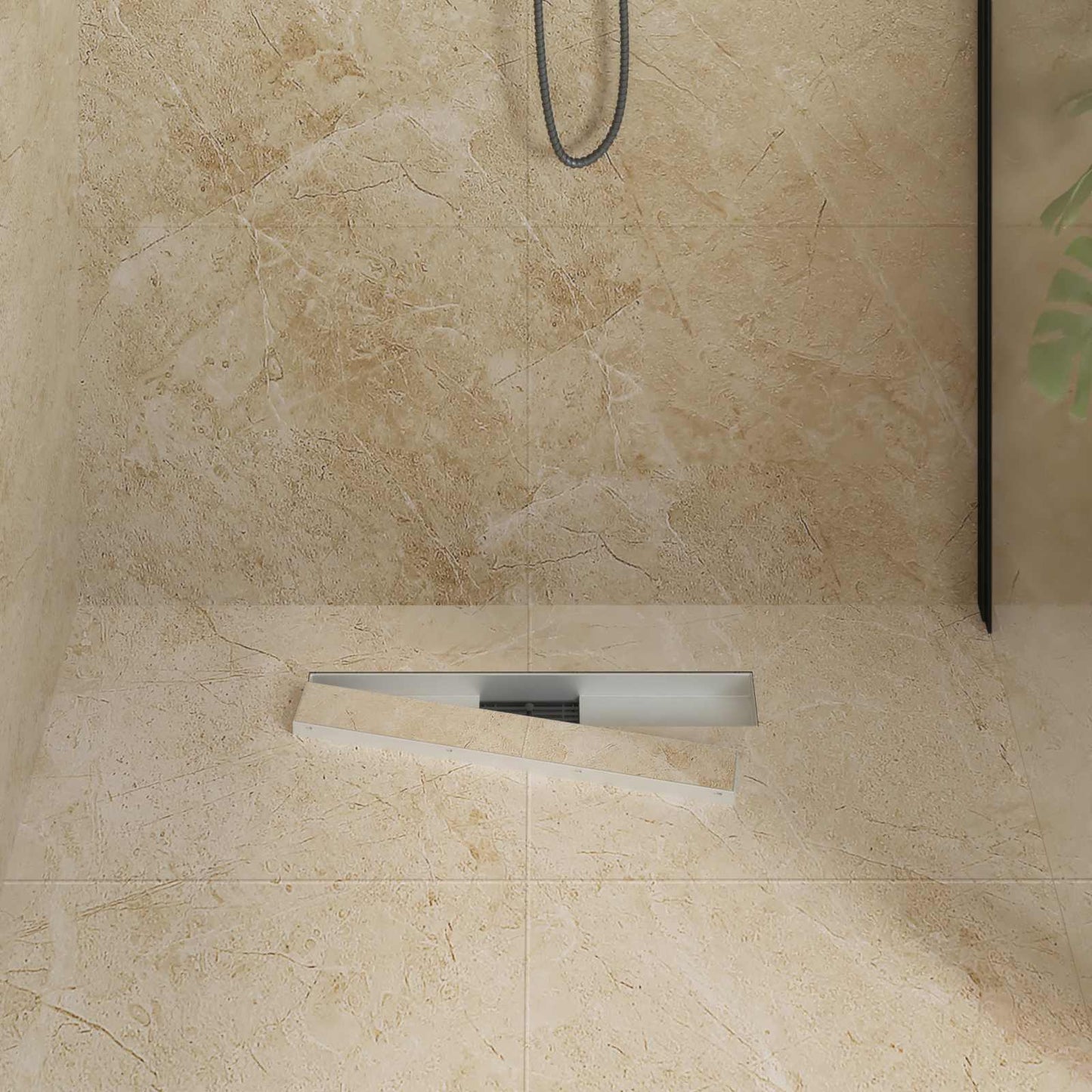 VidaXL Desagüe de ducha 2 en 1 plateado 50 cm acero inoxidable 304