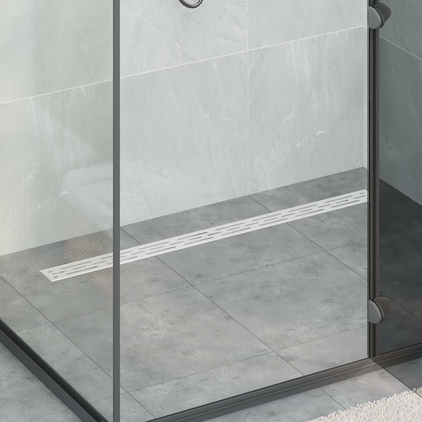 Vidaxl doucheafvoer glasdeksel met 360° sifon zilver 100 cm