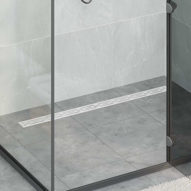 Vidaxl doucheafvoer glasdeksel met 360° sifon zilver 100 cm
