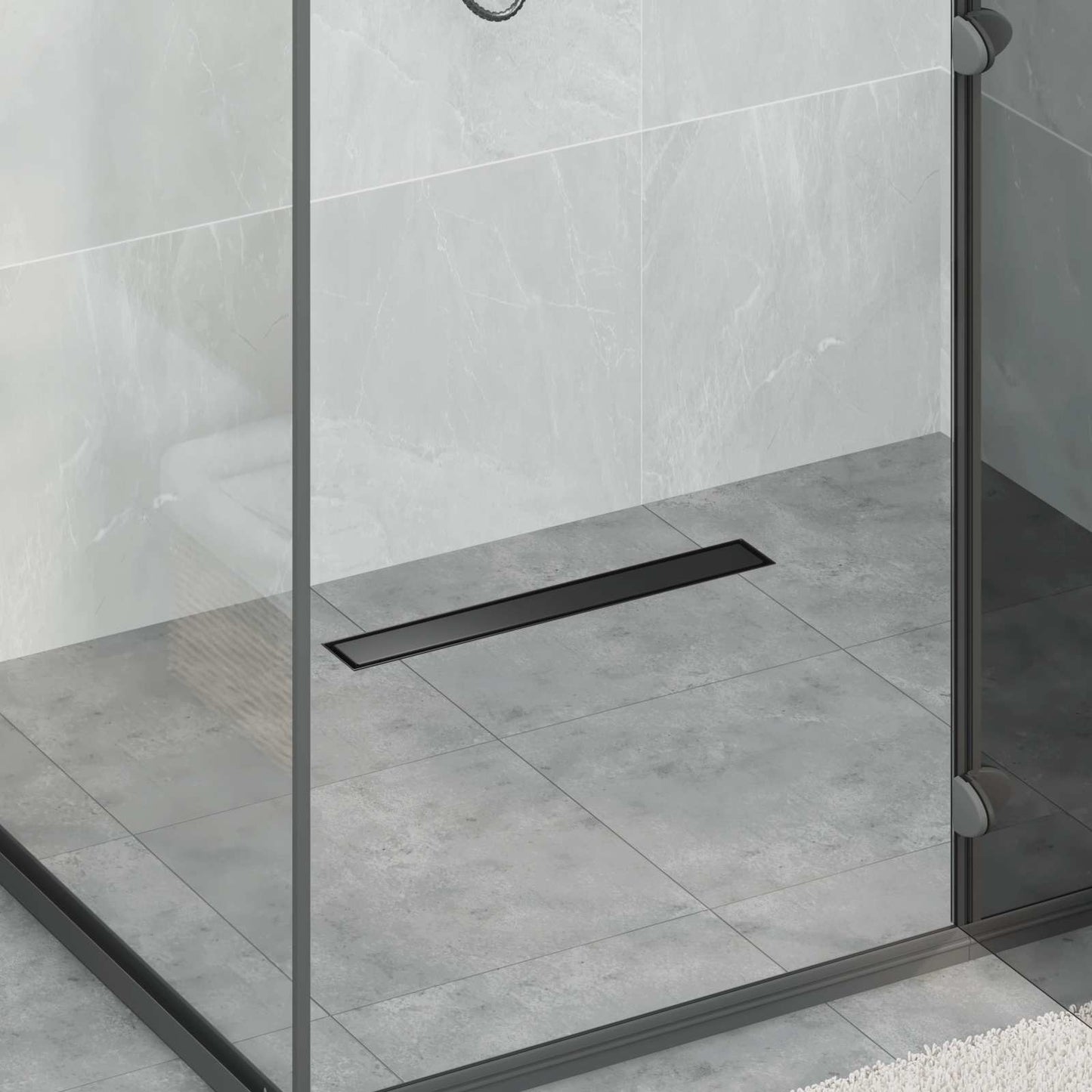 Vidaxx Desagüe de ducha 2 en 1 negro 50 cm acero inoxidable 304