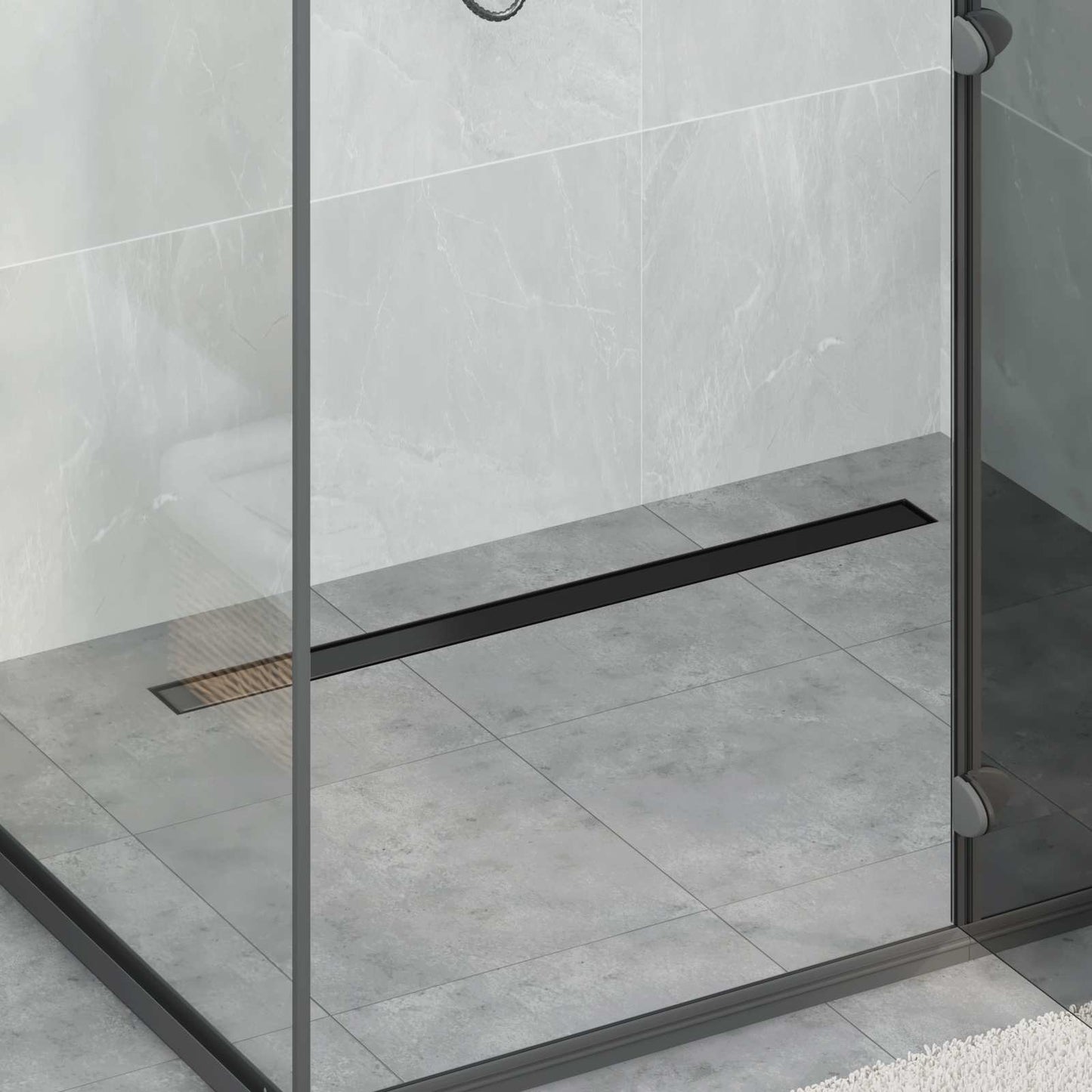 Vidaxx Desagüe de ducha 2 en 1 negro 90 cm acero inoxidable 304
