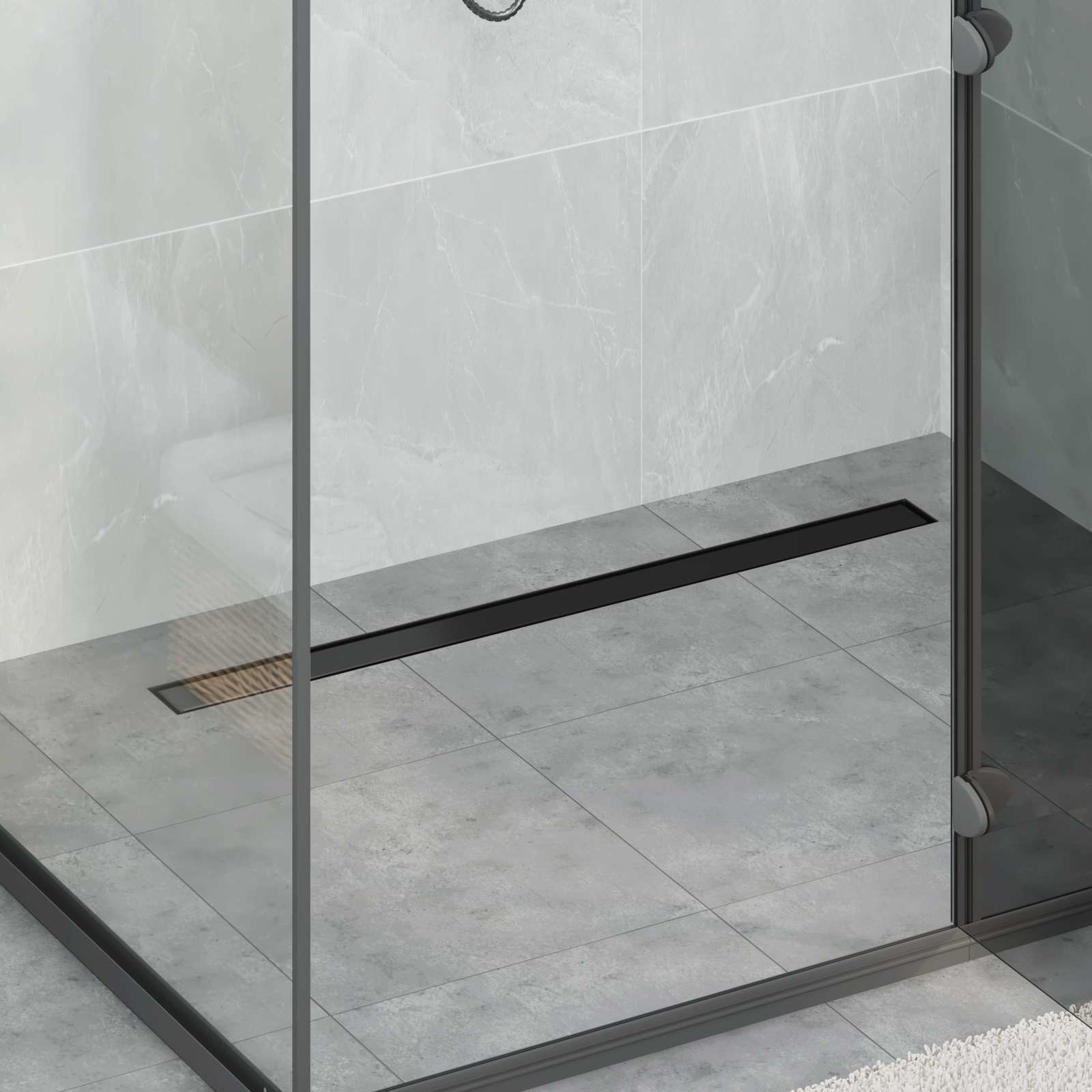 Vidaxx Desagüe de ducha 2 en 1 negro 90 cm acero inoxidable 304