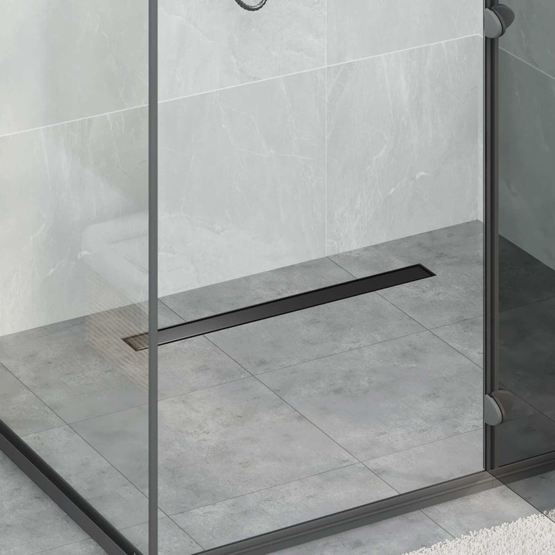 Vidaxx Desagüe de ducha 2 en 1 negro 80 cm acero inoxidable 304