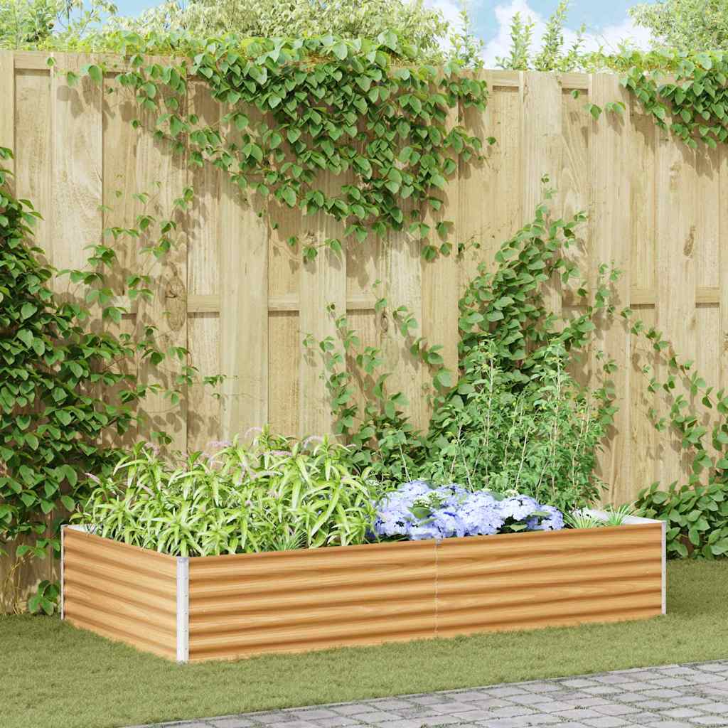 Jardinera elevada vidaxl 195 x 100 x 36 cm acero galvanizado