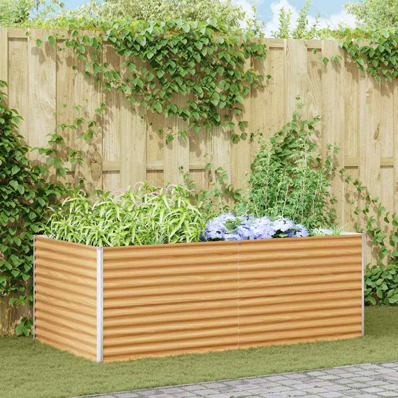 Jardinera elevada vidaxl 195 x 100 x 68 cm acero galvanizado