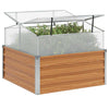 Fioriera da giardino Vidaxl con serra marrone chiaro 100 x 100 x 77 cm