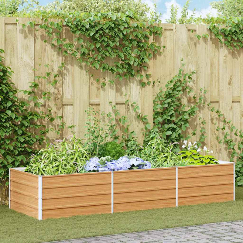 Vidaxx jardinera elevada marrón claro 240 x 80 x 45 cm