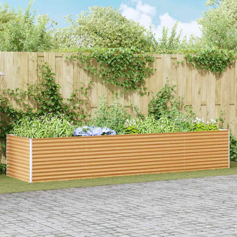 Jardinera elevada vidaxx 390 x 100 x 68 cm acero galvanizado