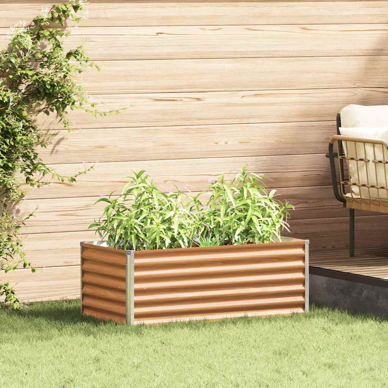 Jardinera elevada vidaxl 98 x 50 x 36 cm acero galvanizado