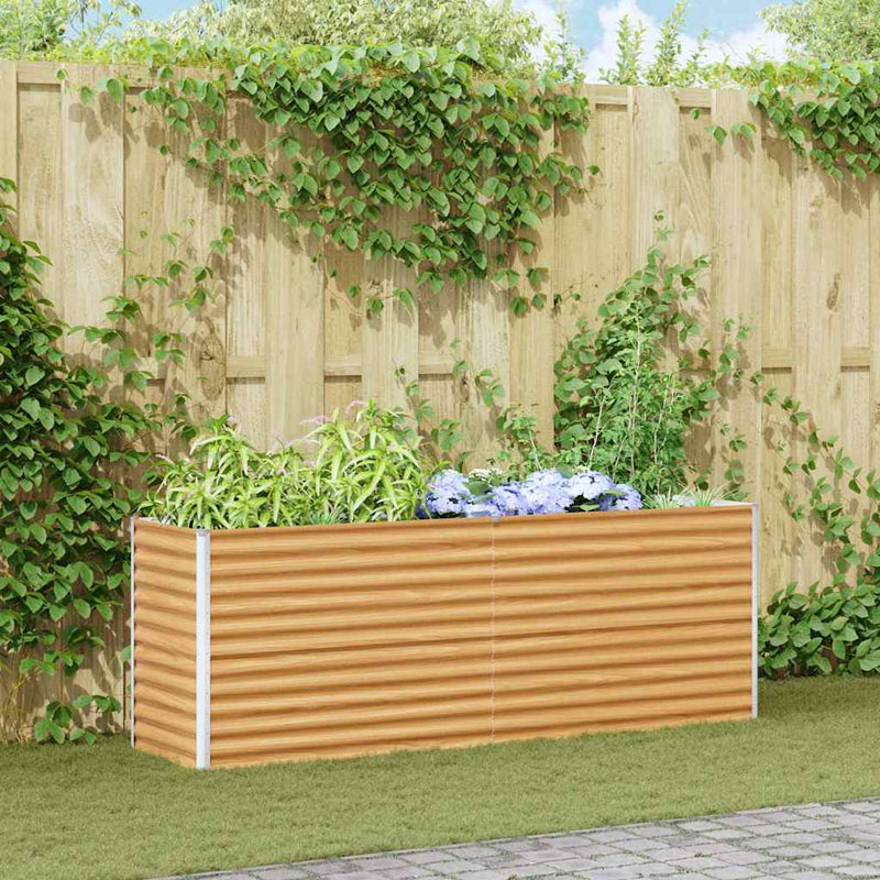 Jardinera elevada vidaxl 195 x 50 x 68 cm acero galvanizado