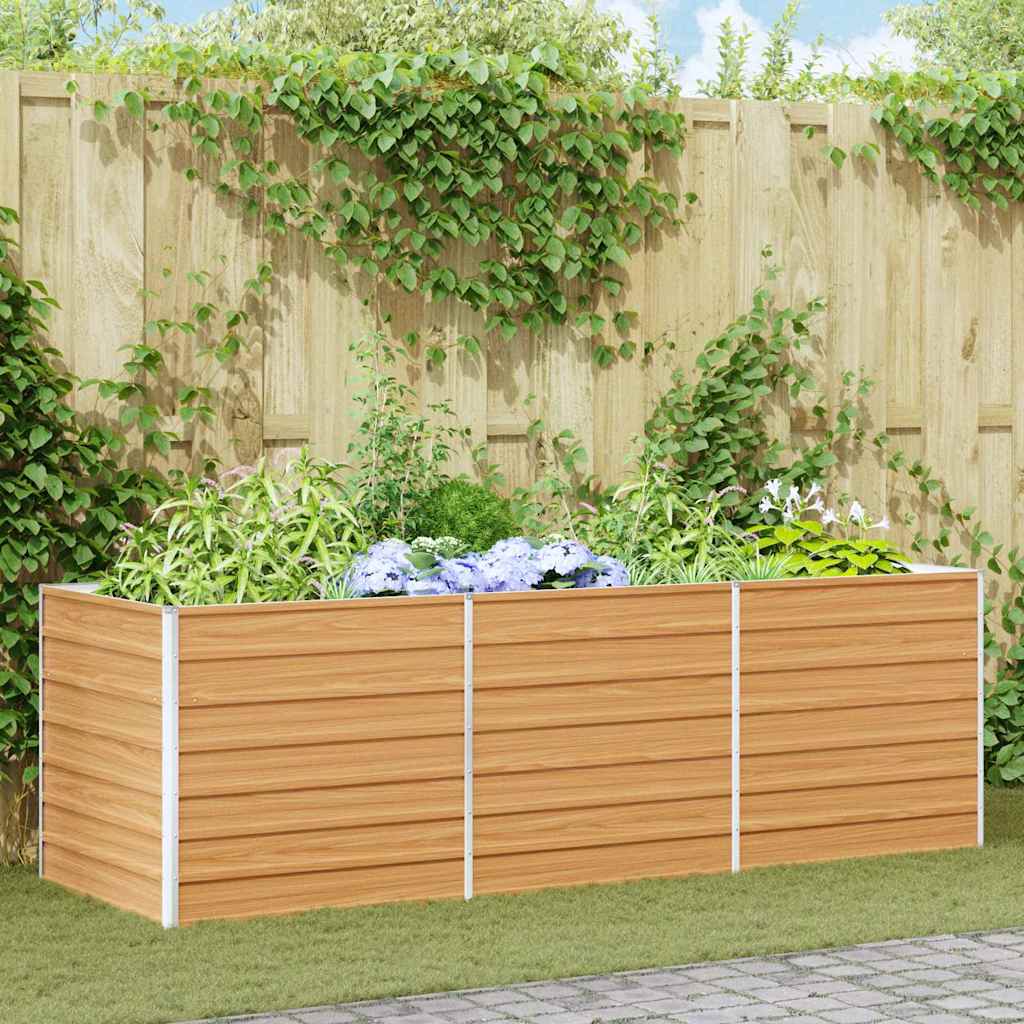 Vidaxx jardinera elevada marrón claro 240 x 80 x 77 cm