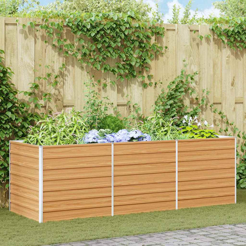 Fioriera rialzata Vidaxx marrone chiaro 240 x 80 x 77 cm