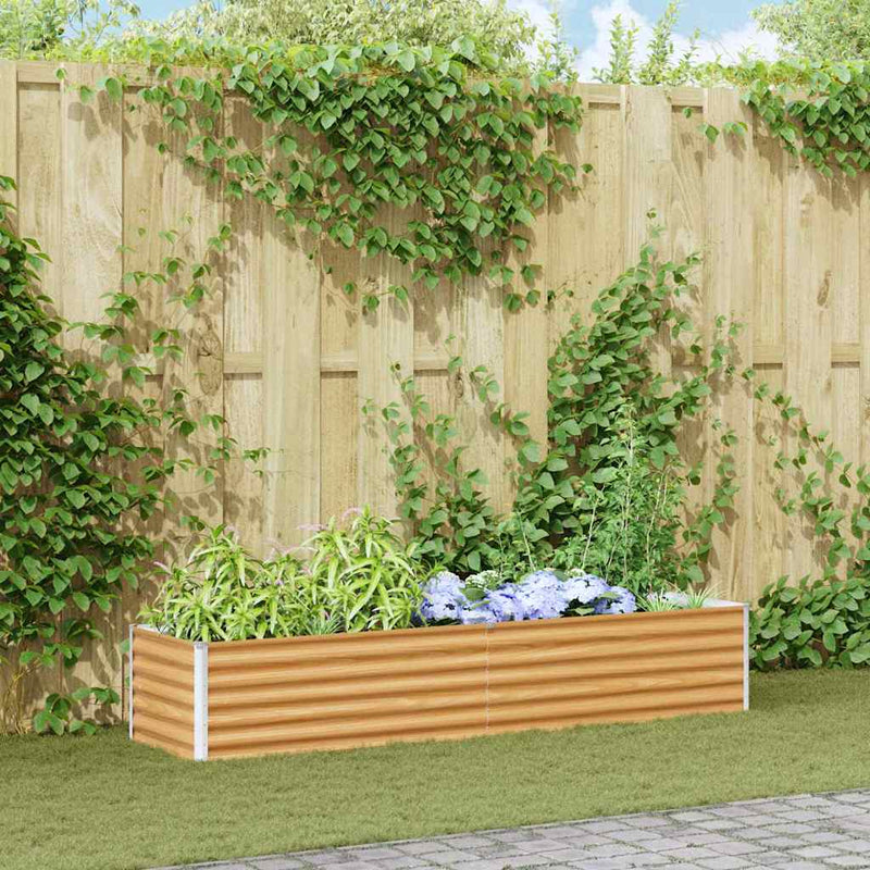 Jardinera elevada vidaxl 195 x 50 x 36 cm acero galvanizado