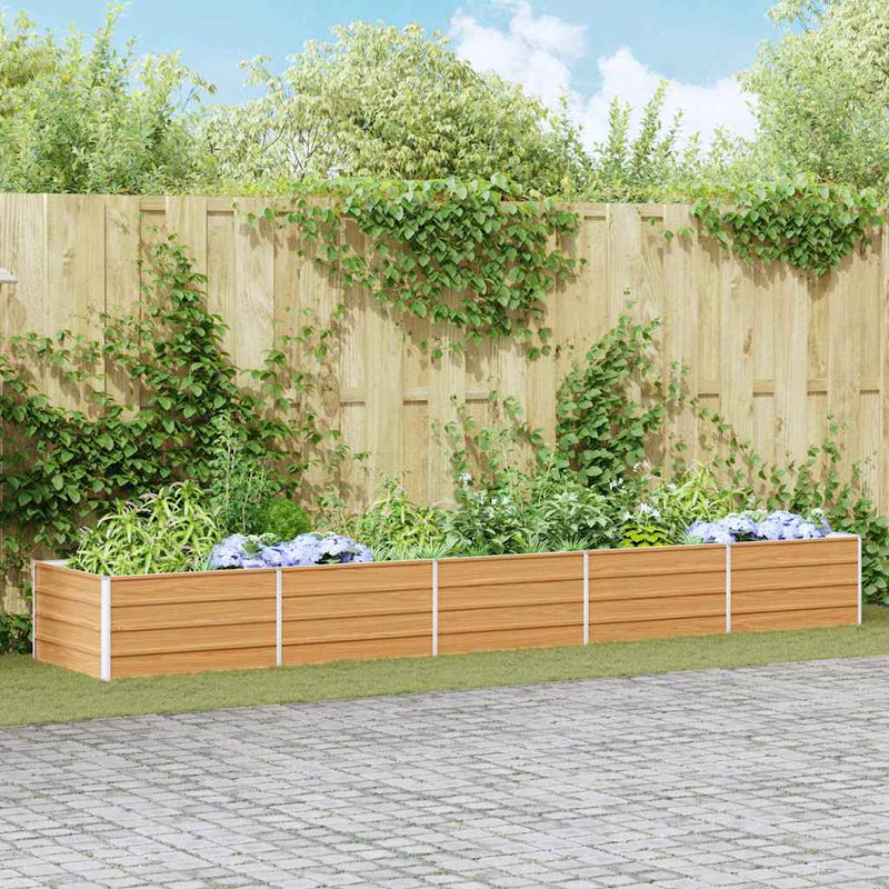 Vidaxx jardinera elevada marrón claro 400 x 80 x 45 cm