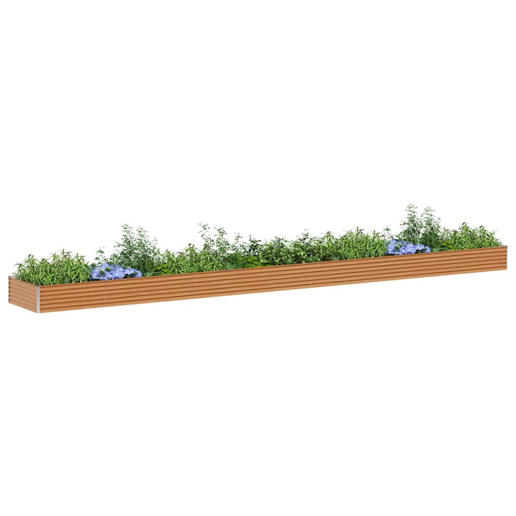 Jardinera elevada vidaxl 775 x 100 x 36 cm acero galvanizado