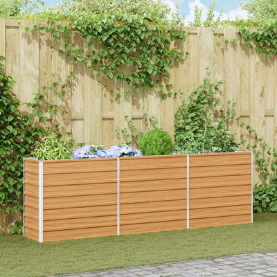 Vidaxl verhoogde plantenbak licht bruin 240 x 40 x 77 cm