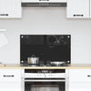 Vidaxx pared trasera de cocina negro 70 x 40 cm vidrio templado