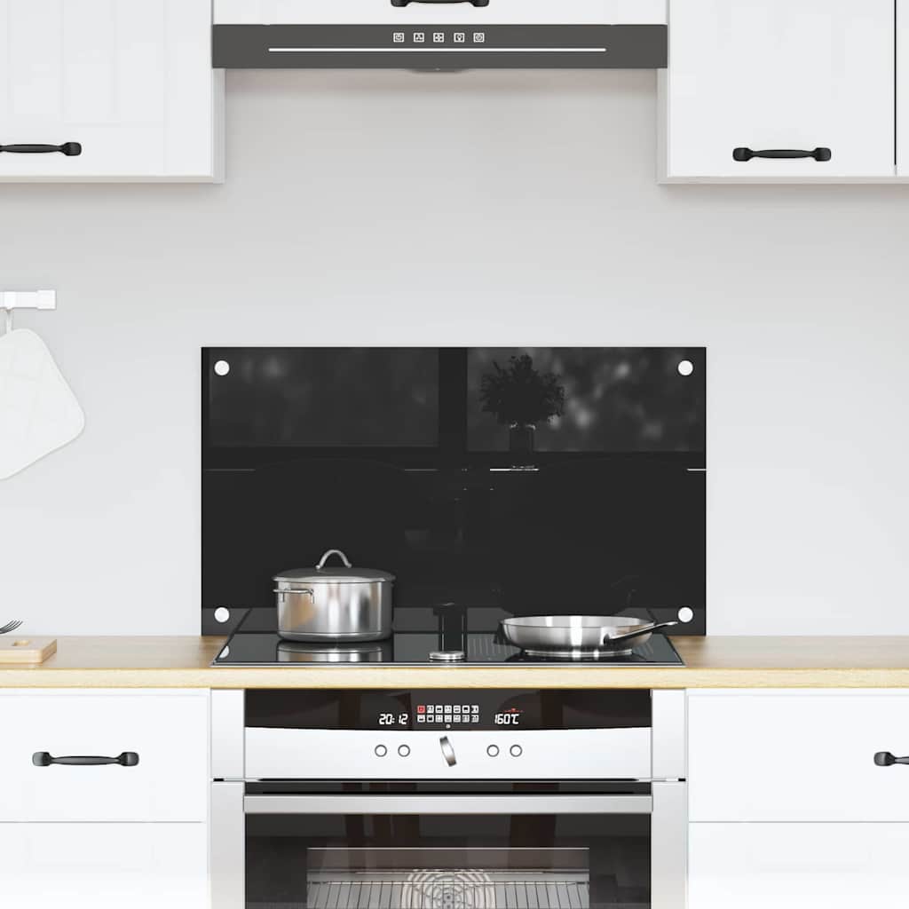 Vidaxx pared trasera de cocina negro 70 x 40 cm vidrio templado