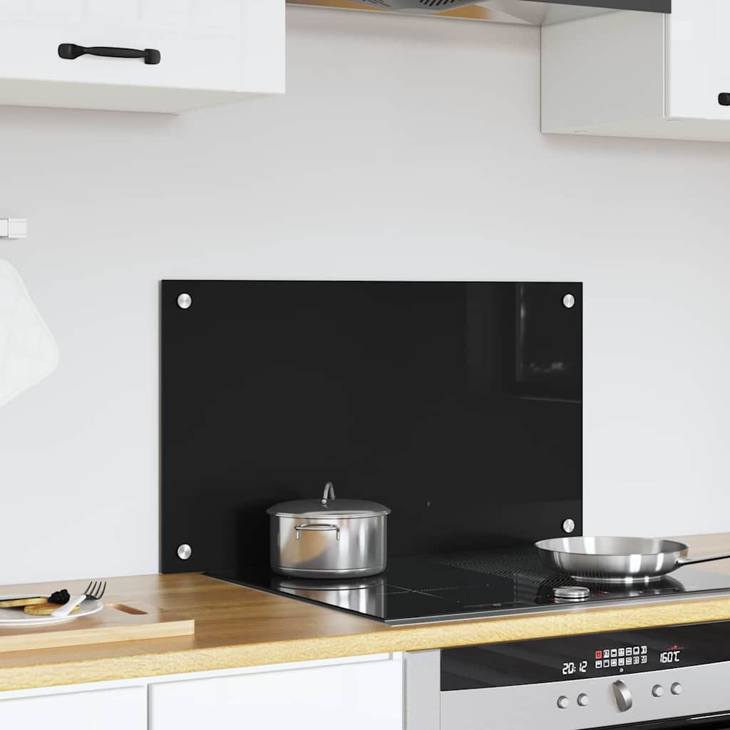 Vidaxx pared trasera de cocina negro 70 x 40 cm vidrio templado