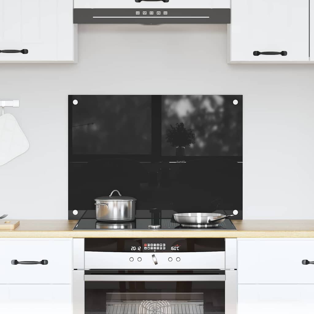 VidaXL pared trasera de cocina negro 70 x 50 cm vidrio templado