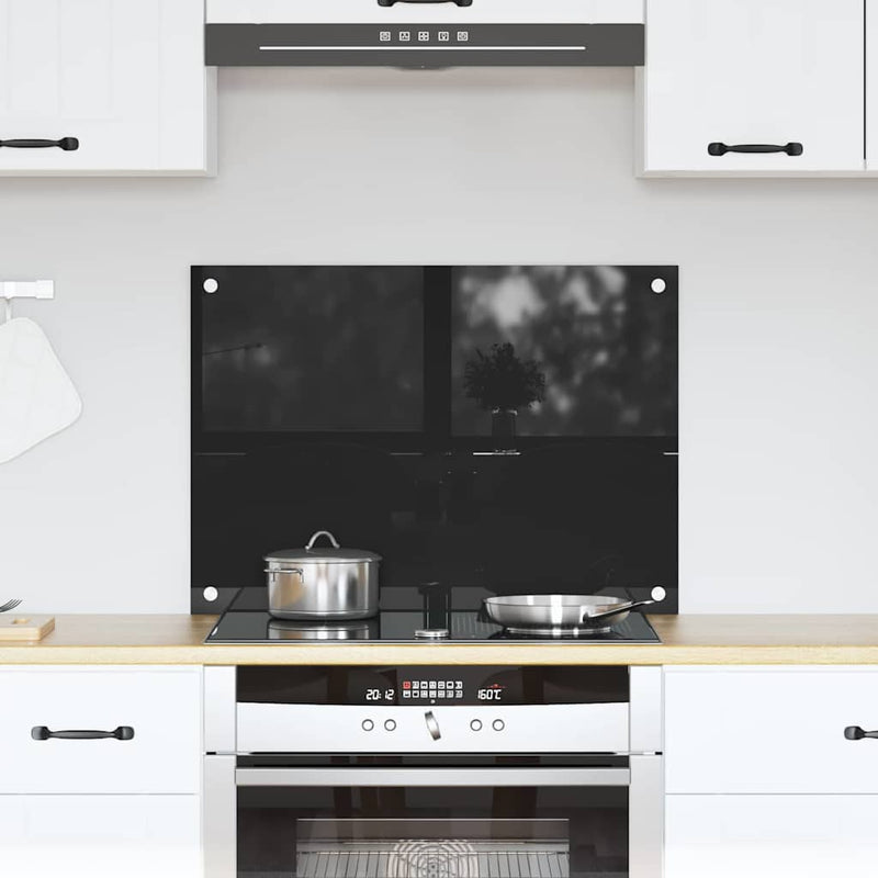 VidaXL pared trasera de cocina negro 70 x 50 cm vidrio templado