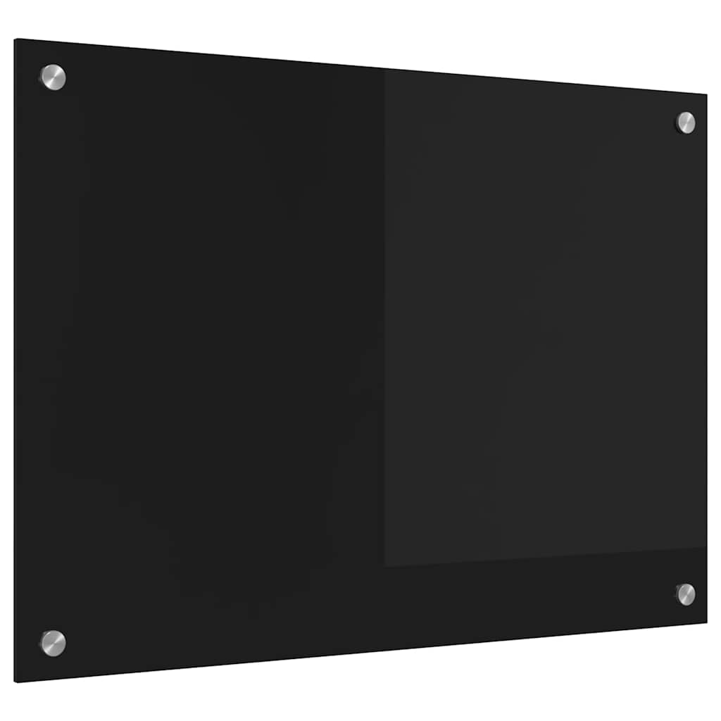 VidaXL pared trasera de cocina negro 70 x 50 cm vidrio templado