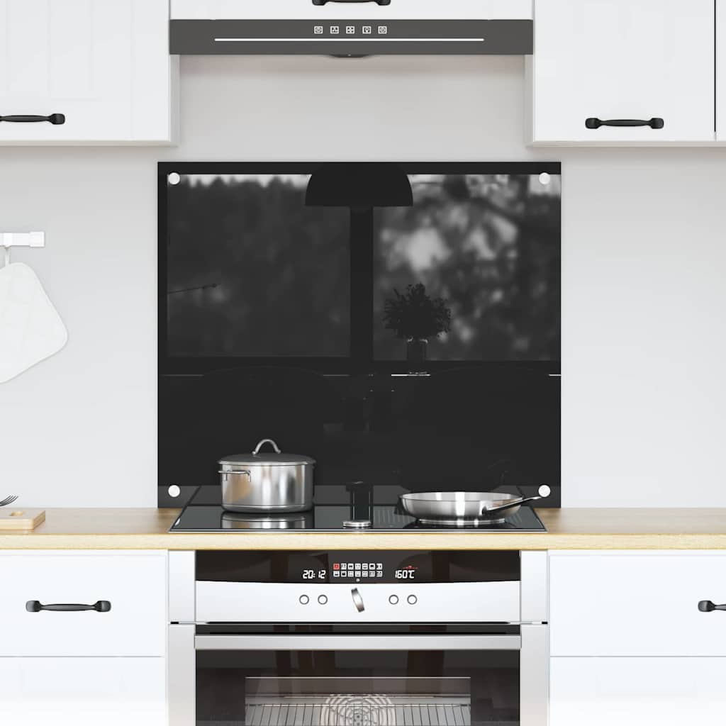 Vidaxx pared trasera de cocina negro 70 x 60 cm vidrio templado