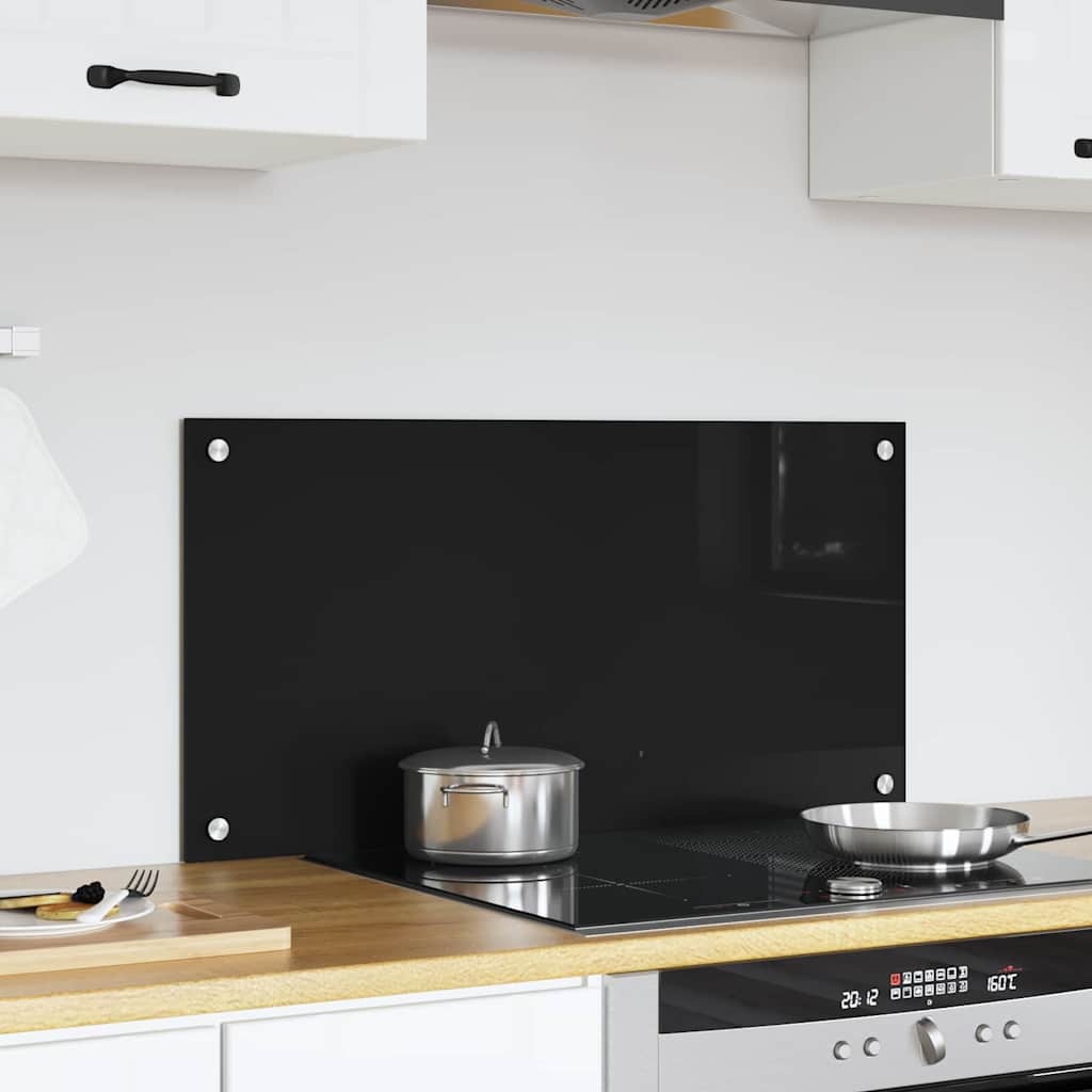 VidaXL pared trasera de cocina negro 80 x 40 cm vidrio templado