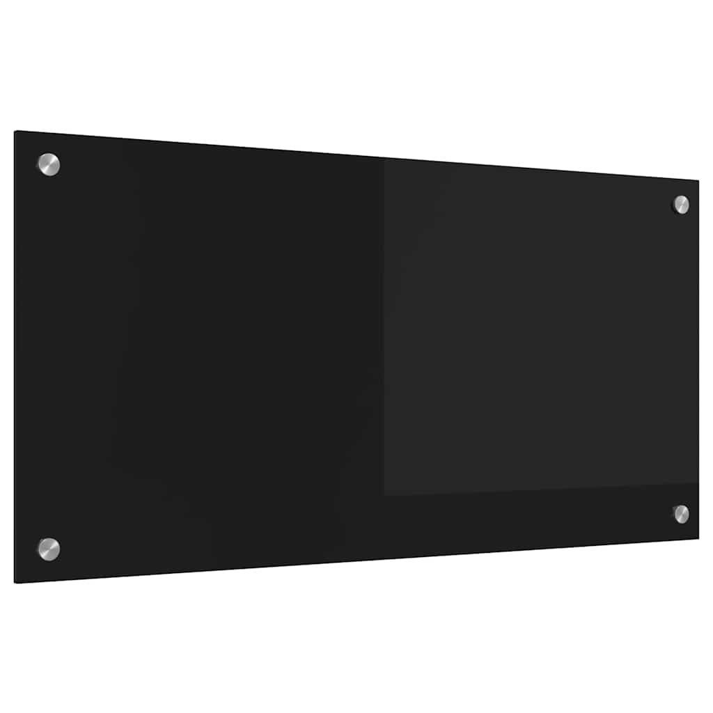VidaXL pared trasera de cocina negro 80 x 40 cm vidrio templado
