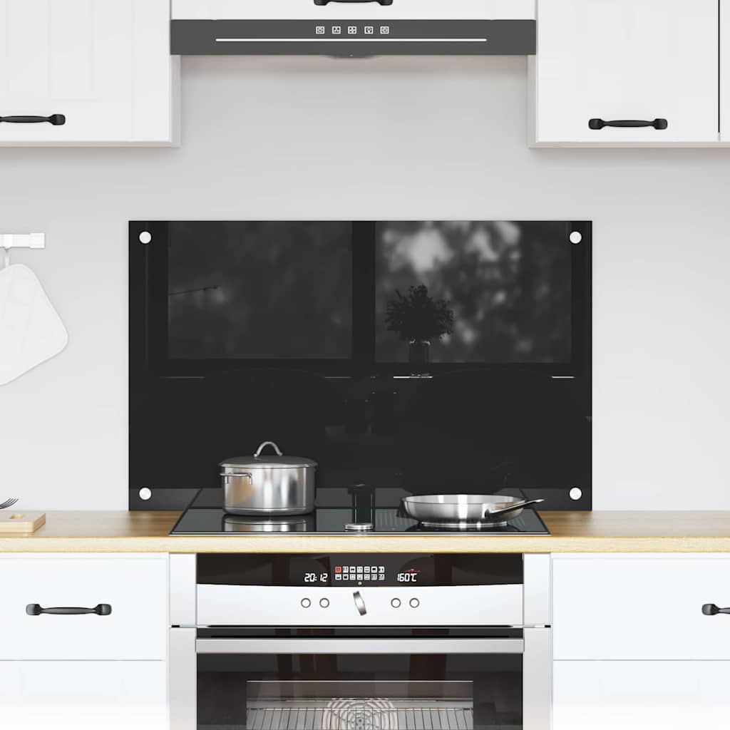Vidaxx pared trasera de cocina negro 80 x 50 cm vidrio templado