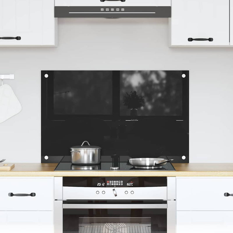 Vidaxx pared trasera de cocina negro 80 x 50 cm vidrio templado