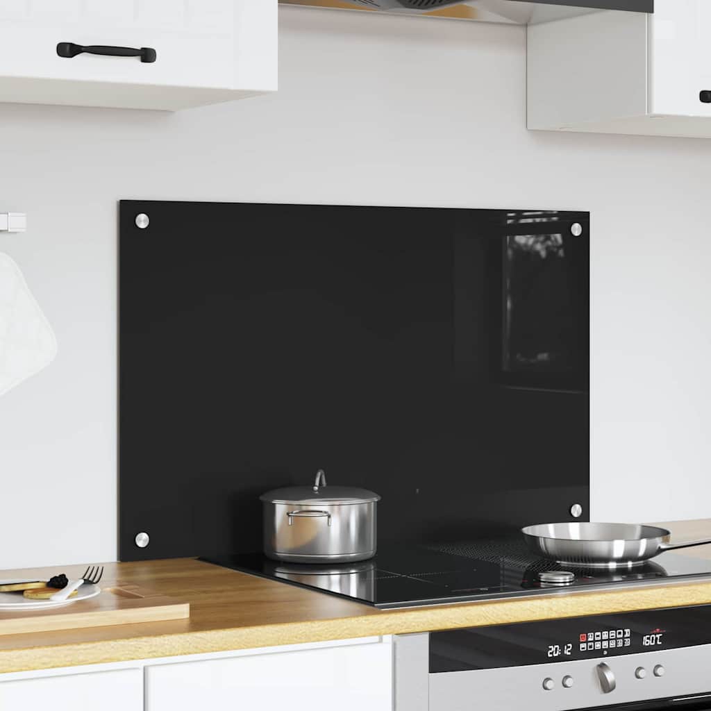 Vidaxx pared trasera de cocina negro 80 x 50 cm vidrio templado