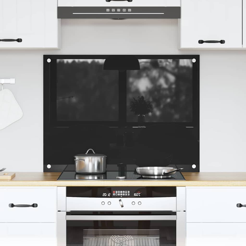 Vidaxx pared trasera de cocina negro 80 x 60 cm vidrio templado