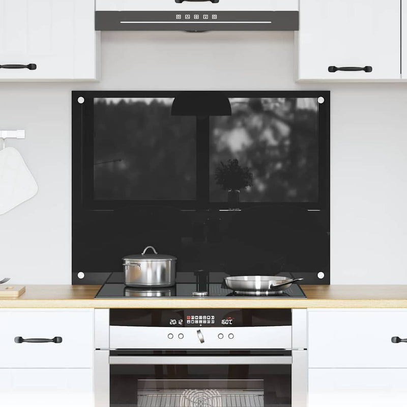 Vidaxx pared trasera de cocina negro 80 x 60 cm vidrio templado