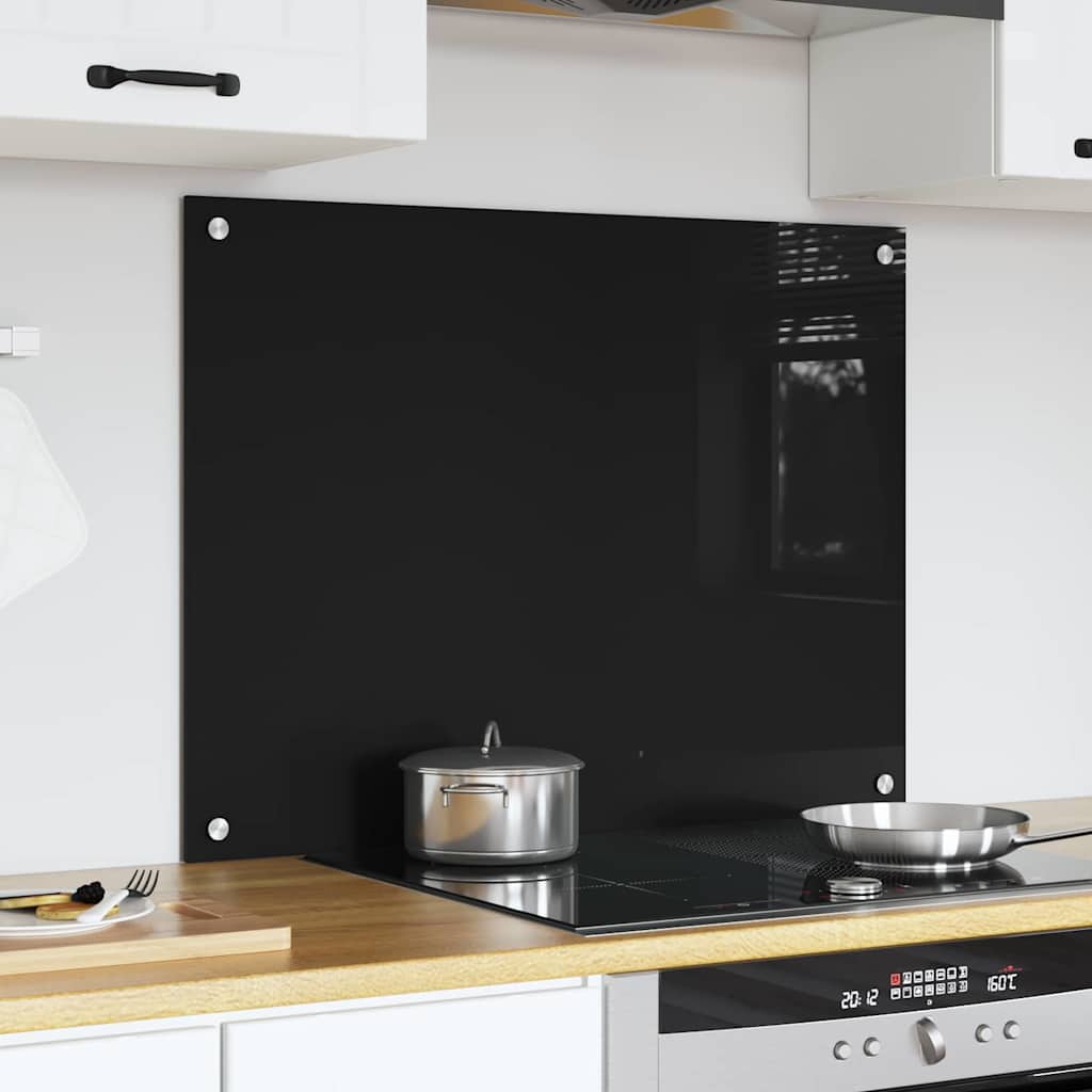 Vidaxx pared trasera de cocina negro 80 x 60 cm vidrio templado