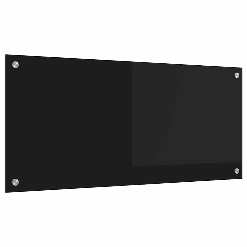 VidaXL pared trasera de cocina negro 90 x 40 cm vidrio templado