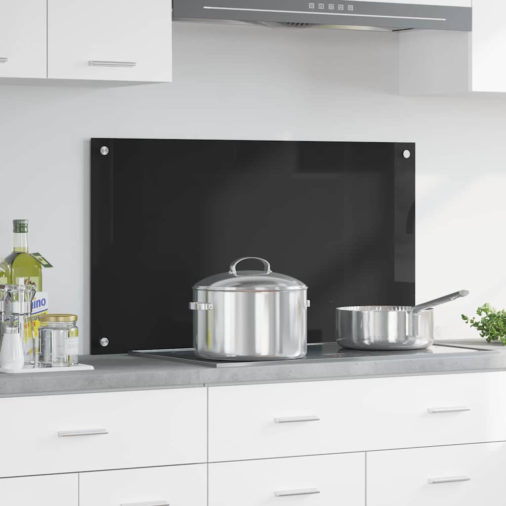 Vidaxx pared trasera de cocina negro 90 x 50 cm vidrio templado