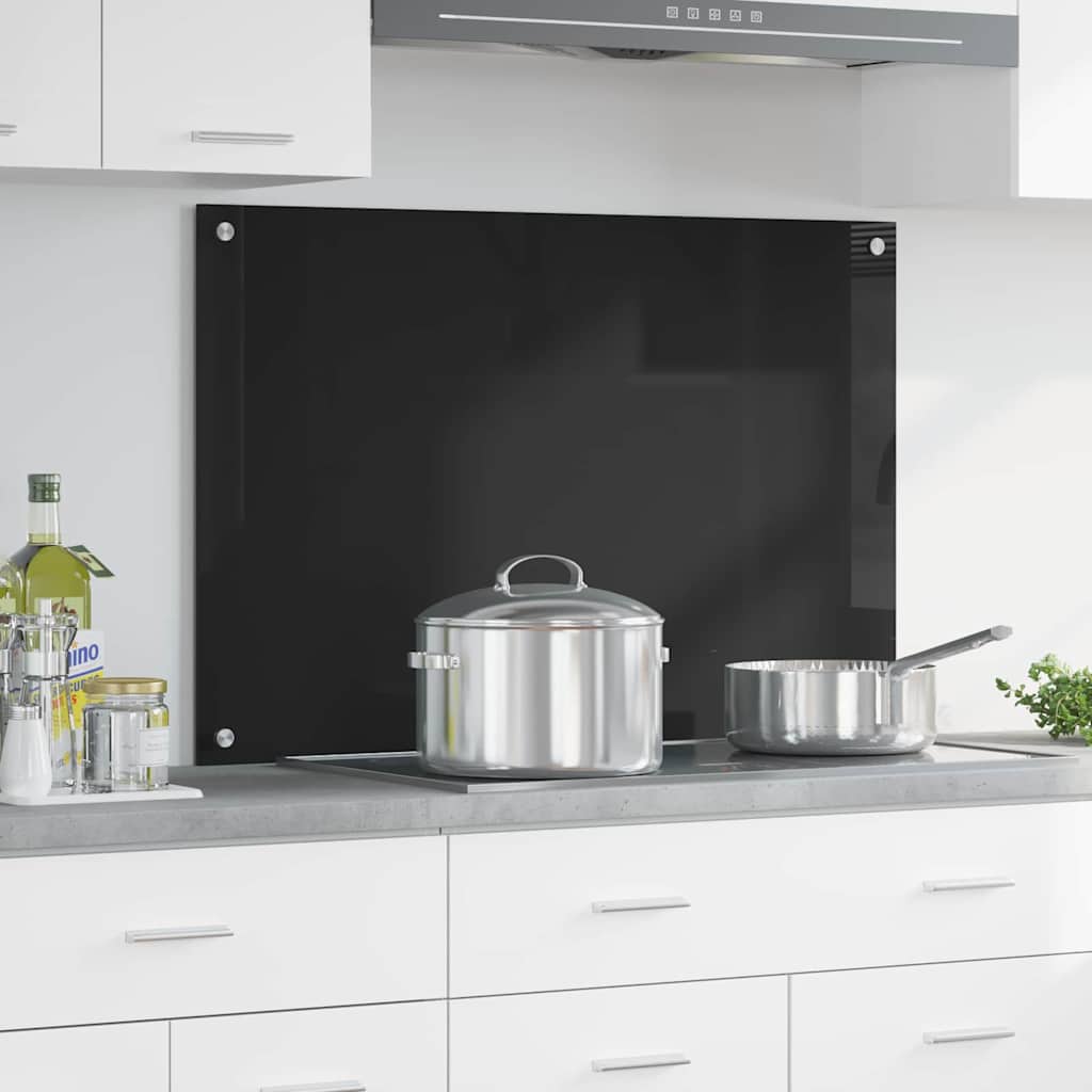 Vidaxx pared trasera de cocina negro 90 x 60 cm vidrio templado