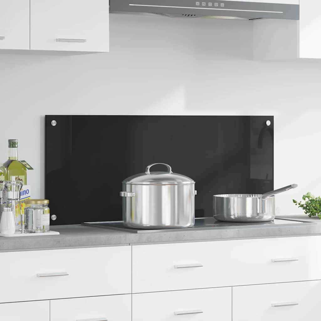 Vidaxx pared trasera de cocina negro 100 x 40 cm vidrio templado