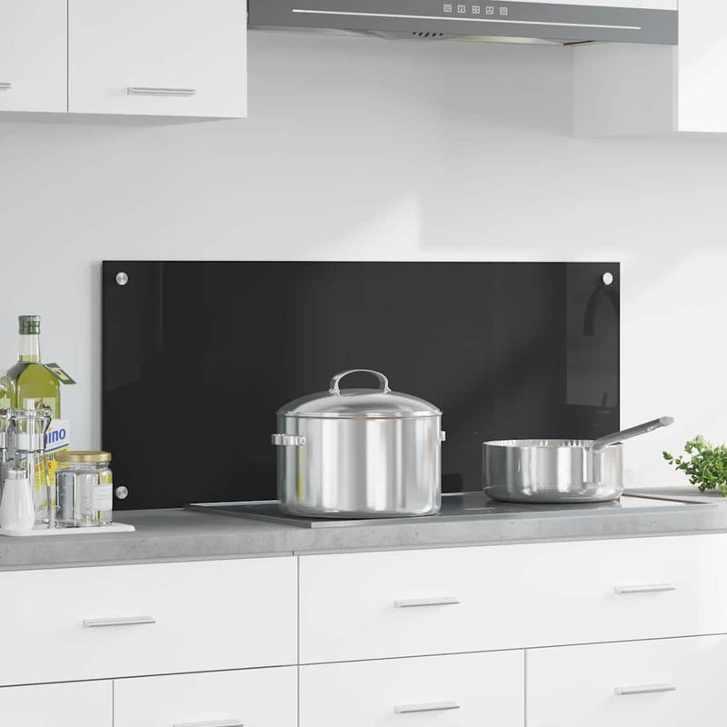 Vidaxx pared trasera de cocina negro 100 x 40 cm vidrio templado