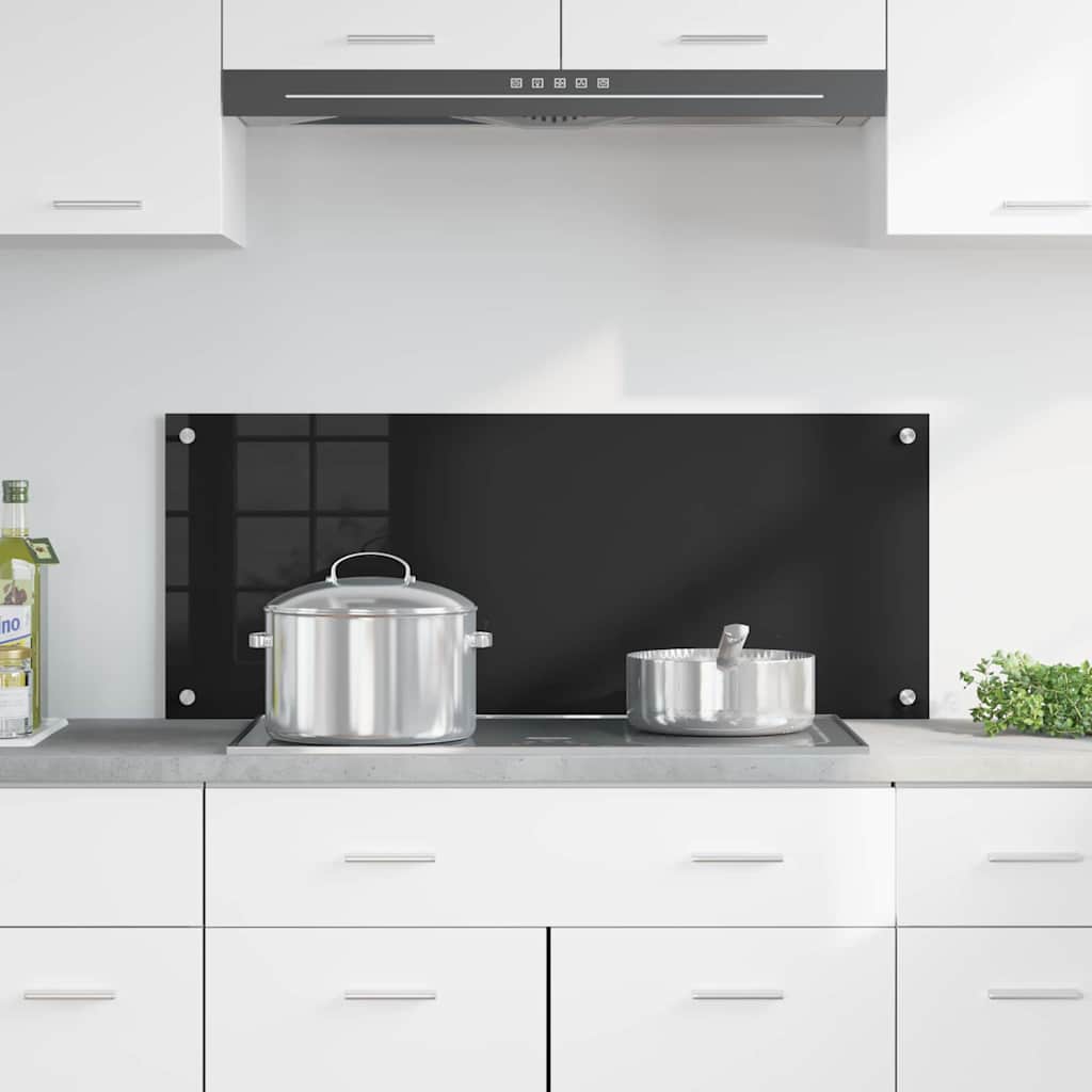 Vidaxx pared trasera de cocina negro 100 x 40 cm vidrio templado