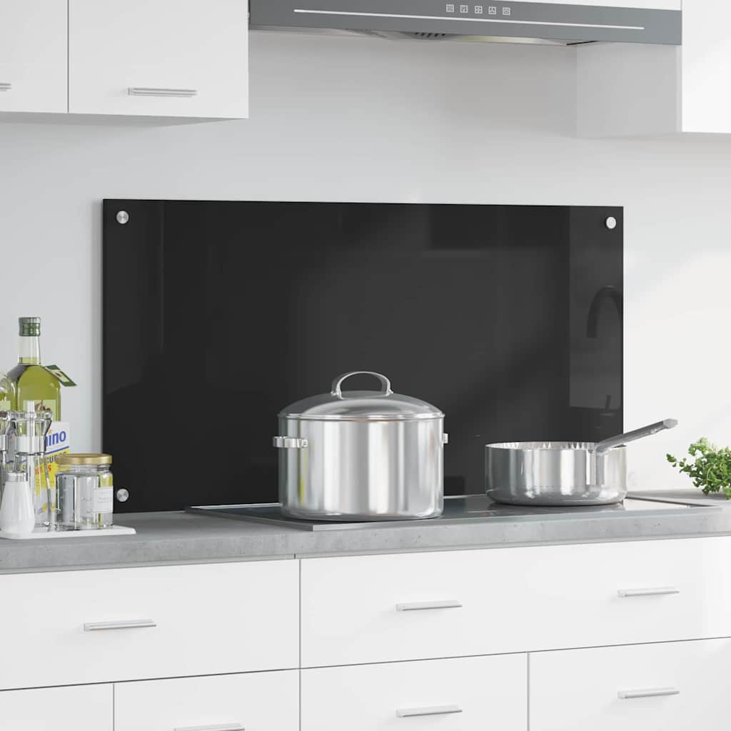 Vidaxx pared trasera de cocina negro 100 x 50 cm vidrio templado