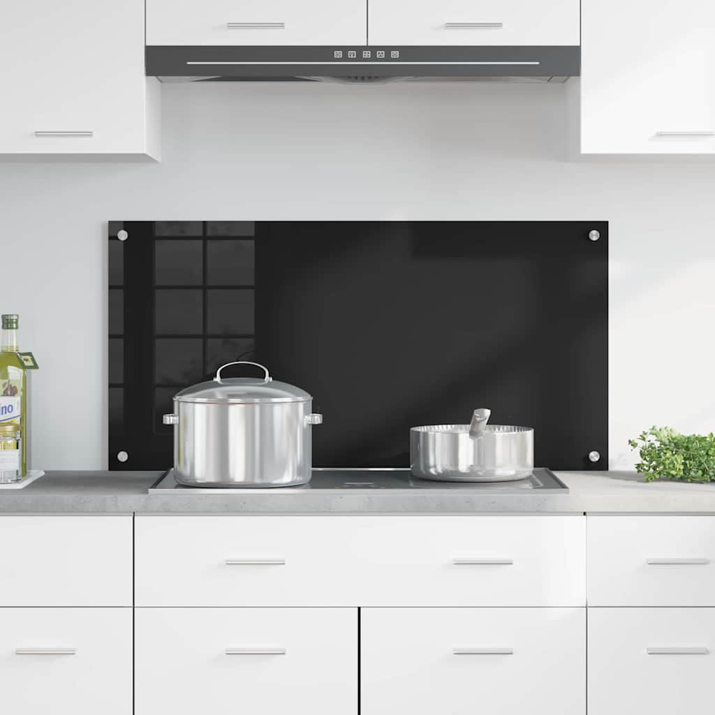 Vidaxx pared trasera de cocina negro 100 x 50 cm vidrio templado