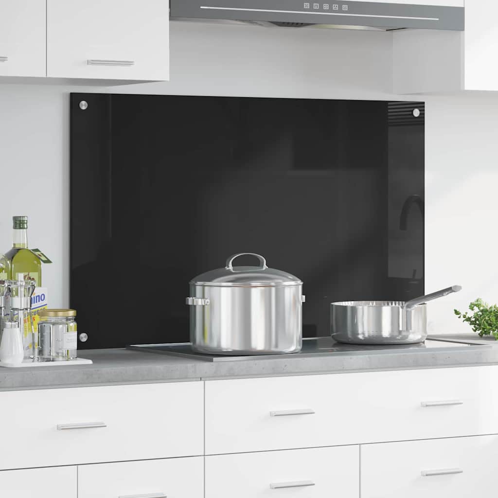 Parete posteriore della cucina Vidaxx vetro temperato nero 100 x 60 cm