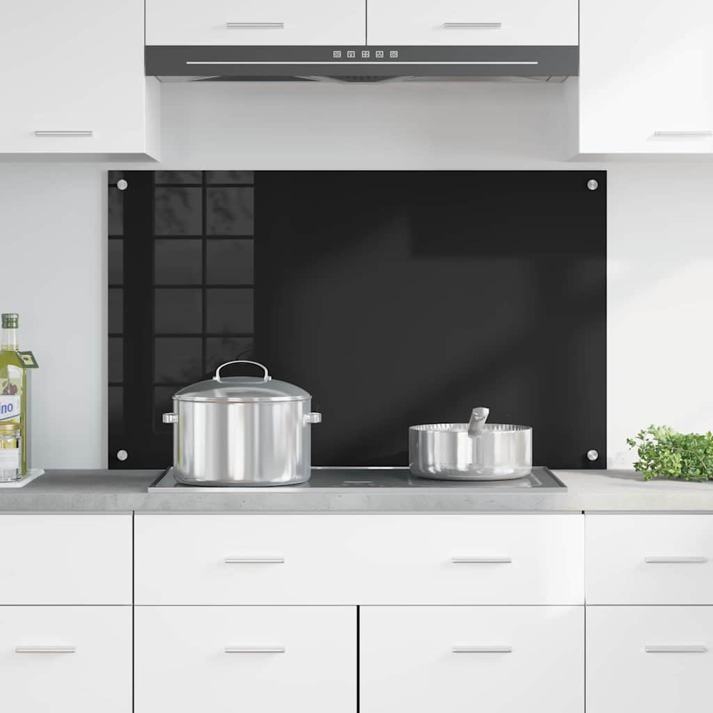 Parete posteriore della cucina Vidaxx vetro temperato nero 100 x 60 cm